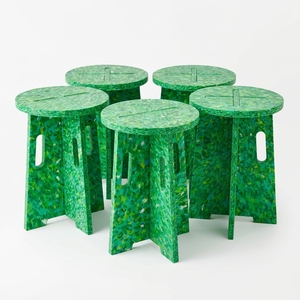 4GoodThings Recycled Plastic Stackable Modular Foldable Portable Eco-Friendly Multi-Function Contemporary Home <b>Stool</b> Ottoman - Product Image 2