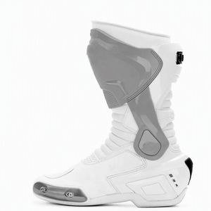 Bottes de moto en cuir microfibre, semelle extérieure en caoutchouc, fermeture éclair latérale, résistantes à l'abrasion, équipement de protection pour motards, mi-mollet - Product Image 4