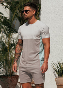 Shorts d'été essentiels pour hommes, style rétro hip-hop, taille mi-haute, respirants, en tissu pelucheux, avec cordon de serrage, en toile tricotée unie, polyester/coton - Product Image 5