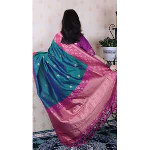 Green Soft Silk Banarasi Wavy Unique Zari Woven Saree <b>Traditional</b> <b>Chinese</b> <b>Clothing</b> Elite Weaves 650g - Product Image 3