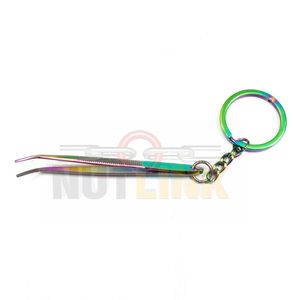 Precision Jewelry Tweezer Keychain <b>Rainbow</b> Titanium Coated Stainless Steel Portable Mini Gemstone Bead Handling National Day - Product Image 4