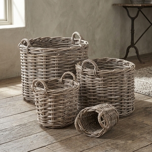 New Modern Minimalist Woven Rattan Storage Basket Set Eco-Friendly Organizer Container Handles Home Decoration Wicker Box Dust - Product Image 4