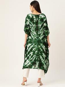 High Quality Designer Rayon <b>Kaftan</b> Tie Dyed <b>Summer</b> Daily Wear Regular Fit O-Neck Washable Three Quarter Sleeve Best Price - Product Image 3