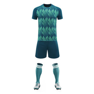 Conjunto de Camiseta y Pantalones Cortos de Fútbol Unisex Personalizados, 100% Poliéster, Sin Costuras, Transpirables, que Absorben la Humedad, de Secado Rápido, Ligeros, con Cuello Redondo - Product Image 1