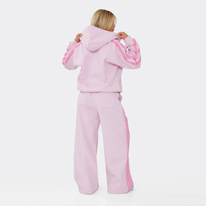 Women's Yellow Fleece Hooded Tracksuit Set Loose Fit Full Length Casual Two Piece Sweatshirt And Pants - Product Image 6