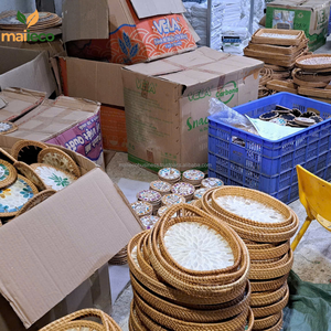 Plateau de rangement en osier pour la cuisine, les fruits et la maison, de petite taille, en forme de rectangle naturel élégant - Product Image 6