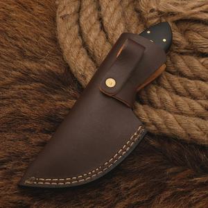 Cuchillo de Camping de Hoja Fija Compacta de Acero de Damasco de Grado Industrial Pasha Enterprises con Mango de Micarta Negra Multifuncional - Product Image 3