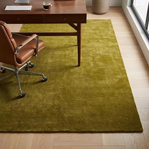 Alfombra de Lana de Lujo, Color Mostaza Dorado, Anudada a Mano, con Patrón Floral Clásico, para Sala de Estar o Dormitorio - Product Image 4