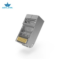 Harga Bagus Konektor RJ45 8P8C Kabel LAN Shield FTP SFTP Cat5e Cat6 Bahan HDPE Lapisan Emas 250V AC