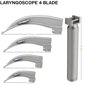 Ensemble de laryngoscope vétérinaire Macintosh de haute qualité en acier inoxydable, kit de 4 lames, équipement de diagnostic OEM ODM, électrique, CE - Product Image 4