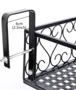 Metal Modern Rust Resistant <b>Hanging</b> Railing Planter Shelf Square Plant Basket Flower Pot Holder Indoor Outdoor Balcony <b>Garden</b> - Product Image 2