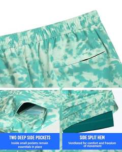 Shorts de sport pour hommes à séchage rapide, très demandés, pour la gym, le fitness, la course à pied, avec taille élastique et couleur unie. - Product Image 3