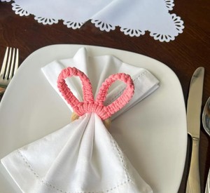 Bunny <b>Napkin</b> Rings Set + Macrame <b>Easter</b> Eggs – Complete <b>Easter</b> Table Decor Set – <b>Easter</b> Table Setting – Spring Table Decorations - Product Image 2