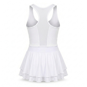 Conjunto de Top y Falda de Pickleball para Mujer, Secado Rápido, Cuello Redondo, Espalda de Malla, Sin Mangas, Ropa Deportiva de Primavera/Verano, Logotipo Personalizado OEM - Product Image 3