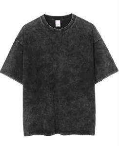 2026 High Quality Breathable Eco-Friendly <b>Pickled</b> Hip Hop Style Oversized 100% Cotton Custom Vintage T-Shirt - Product Image 2