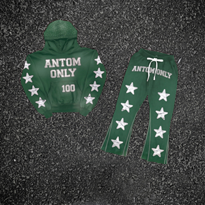 Custom Pink <b>Y2K</b> Streetwear <b>Tracksuit</b> Rhinestone Star Hoodies flared Sweatpants Set Heavyweight Fleece Unisex Two Piece Suits - Product Image 3