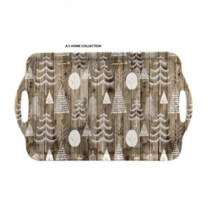 Bandeja para Adornos Navideños Cuadrada, Juego de 3, Marco de Acero Inoxidable Chapado en Oro con Cristal en Blanco para Sublimación - Product Image 6