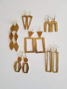 Pendientes de Latón Hechos a Mano con Acabado Mate Pulido, Estilos Antiguos/Modernos/Tradicionales, Chapados en Oro - Gran Venta - Product Image 3