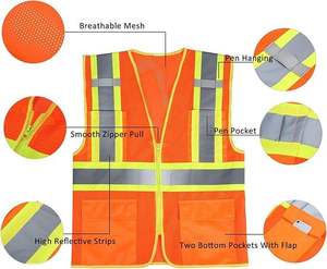 Chaleco de Seguridad Reflectante de Alta Visibilidad Personalizado al por Mayor para Hombre, Ropa de Trabajo para Ingenieros de Seguridad y Construcción, Logotipo Personalizable - Product Image 6
