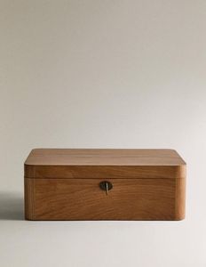 Boîte à souvenirs classique en bois pour objets personnels avec deux tiroirs, finition naturelle, design rustique, pour organiser les bijoux - Product Image 5