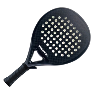 Ensemble de raquettes de padel avec boîte cadeau, noyau en nid d'abeille PP, poignée en PU, revêtement EVA - Noir - Product Image 3