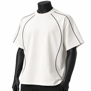 Camiseta de algodón de manga corta estilo raglán, con ribetes en contraste, de alta calidad, corte regular, 100% algodón tejido, personalizable. - Product Image 2