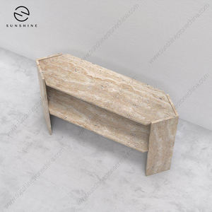 Sunshine Marble <b>Console</b> <b>Table</b> Modern Design <b>Storage</b> Entryway Living Room Furniture Courtyard Outdoor Use - Product Image 3
