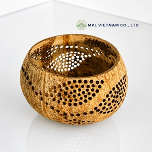 Portavelas de Estilo Boho, Hecho a Mano con Cáscara de Coco, Tallado y Perforado, para Ambiente de Spa y Restaurante - Product Image 6