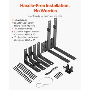 Kit Hardware del telaio del cancello Anti-Sag staffa della staffa di chiusura della corda di blocco in ferro nero legno per porte del capannone cancelli del recinto vialetto - Product Image 6