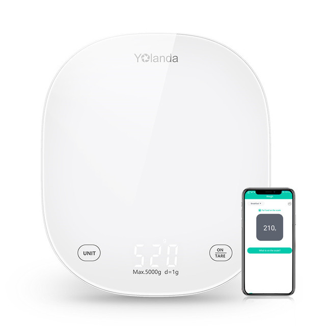 Yolanda Smart Connect Digital LED Screen for Bluetooth Food 0.1g Diet Record Battery Nutrition Weight Measuring Kitchen Scale