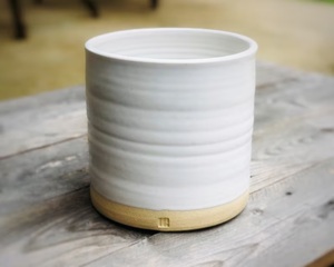 Premium Ceramic Utensil Holder Ribbed Texture Dual Tone Glaze High <b>Fired</b> Durable Kitchen Counter Storage Organizer - Product Image 4