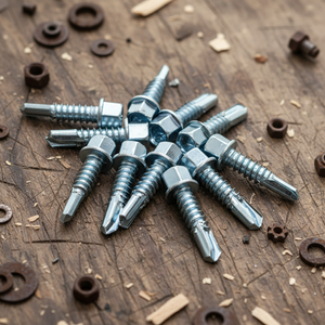 Vis autoperceuses à tête hexagonale PDC en acier au carbone, zinguées/galvanisées/phosphatées, métriques/pouces, classe 8, personnalisables, pour toiture - Product Image 1