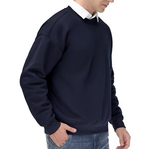 Sudadera de Hombre Estilo Urbano, Color Sólido, Manga Larga, Cuello Redondo, Corte Holgado, Informal - Product Image 3