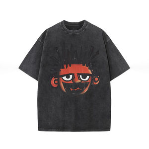 เสื้อยืดผู้ชายสไตล์เรโทรพิมพ์ลายฟอกสี คุณภาพสูงจากโรงงานโดยตรง ผลิตจากผ้าฝ้าย 100% แฟชั่นแนวสตรีท ขายส่ง - Product Image 6