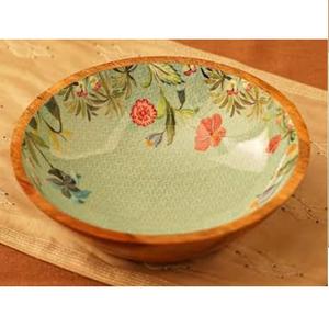Tazón Grande de Madera de Mango con Esmalte Impreso, Tazón Profundo para Servir Comida y Ensaladas, Artículo de Cocina, Fabricantes de India - Product Image 5