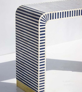 Table en os incrusté de la marque ILAHI, design moderne, détails en agate, rangement, meuble portable pour la maison - Product Image 3