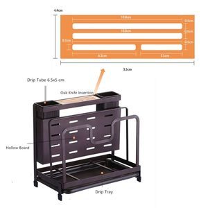 Organizzatore Multifunzionale da Cucina con Vassoio Raccogligocce, Porta Taglieri, Porta Posate e Porta Coperchi - Product Image 2