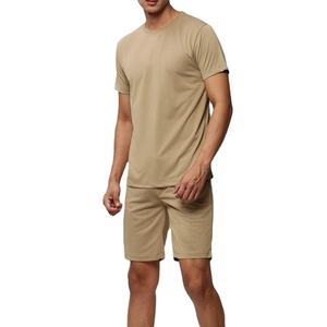 Ensemble short et t-shirt pour homme OEM, coton premium, assorti, décontracté, respirant, mode, vente en gros, logo personnalisé, tenue deux pièces - Product Image 1