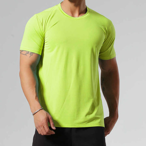 T-shirt pour homme, coupe ajustée, couleur unie, manches courtes, col rond, jersey respirant en coton, vêtements décontractés - Product Image 5
