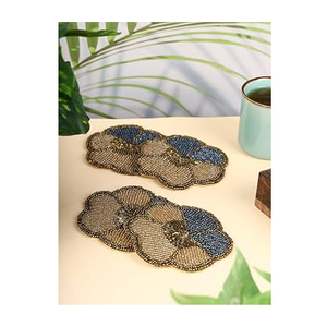 Posavasos con Cuentas Reutilizables, Precio al por Mayor, Azul Multicolor, Alfombrillas y Protectores Decorativos para Mesa, Accesorio Decorativo para Mesa - Product Image 2