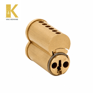 Cilindro de núcleo intercambiable de formato pequeño con múltiples opciones de ranura para llave, latón satinado, 6 pines, ranura tipo M para seguridad en edificios comerciales - Product Image 6