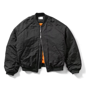 Chaqueta Bomber Americana Vintage Personalizada 2026, Corte Holgado, Cierre de Cremallera, Chaqueta Cortavientos para Hombre, Otoño-Invierno, OEM - Product Image 4