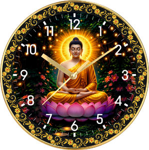 Horloge murale promotionnelle Liviya imprimée Siddhartha Gautama Bouddha - Décoration légère en plastique pour la maison, idéale pour la Saint-Valentin et Pâques - Product Image 5