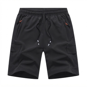 Pantalones Cortos Bermuda para Hombre, Color Gris Sólido, 100% Poliéster, Ecológicos, Cintura Media, Cierre con Cordón, Bolsillos Tipo Cargo, Casuales, de Secado Rápido - Product Image 3