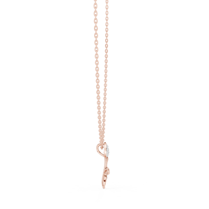 Colgante de diamante cultivado en laboratorio TWILIGHT BLOOM, engastado en oro rosa macizo de 18 quilates, para fiesta de compromiso, regalo de San Valentín, evento glamuroso, uso diario. - Product Image 3