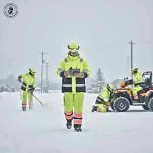 Pantalon de travail unisexe haute visibilité réfléchissant TAGCO SAFETY ANSI/ISEA 107-2015 Classe E, uniforme de sécurité en polyester vert avec bandes orange - Product Image 3