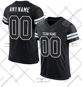 Maillot de football américain personnalisé, col en V, manches courtes, blanc, bleu, jaune, maille respirante, nom de l'équipe, n'importe quel nom, impression sublimée - Product Image 3