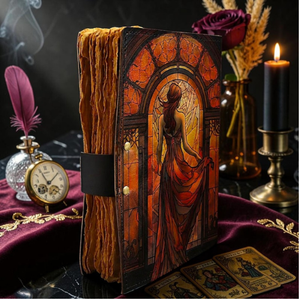 Diario de Cuero Personalizado con Cerradura, Diseño de Diosa Mística, Estilo Art Nouveau, Cuaderno de Fantasía, Libro de Sombras, Diario de Escritura, Regalo - Product Image 6