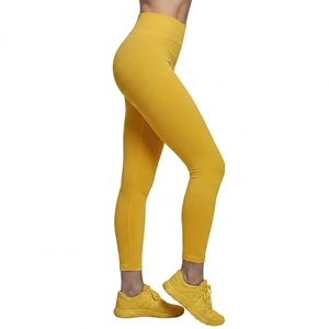 Leggings de sport côtelés sans couture pour femme, taille haute, pour yoga, entraînement, gym, course à pied - Product Image 4