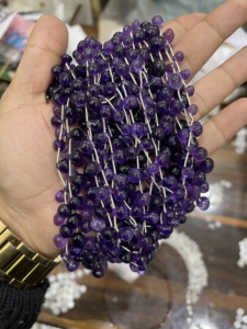 Cuentas de amatista, Cuentas de amatista en forma de gota, Cuentas de amatista lisas, Cuentas de amatista para joyería, Cuentas Plan Beads - Product Image 5